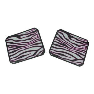 Set of 2 Pink Safari Zebra Striped Plasticlear Utility Mats